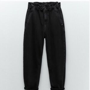 Zara high waisted paperbag jeans-New with tags-never worn-Size 2 US-Black